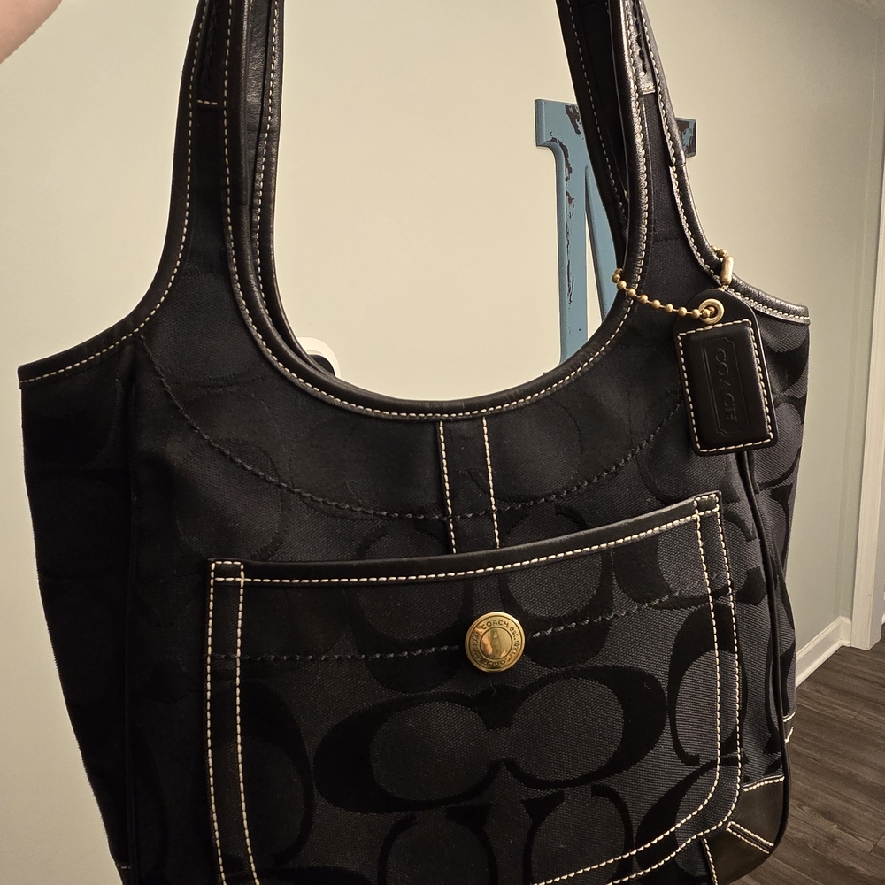 Coach Black Signature Ergo Shoulder Bag